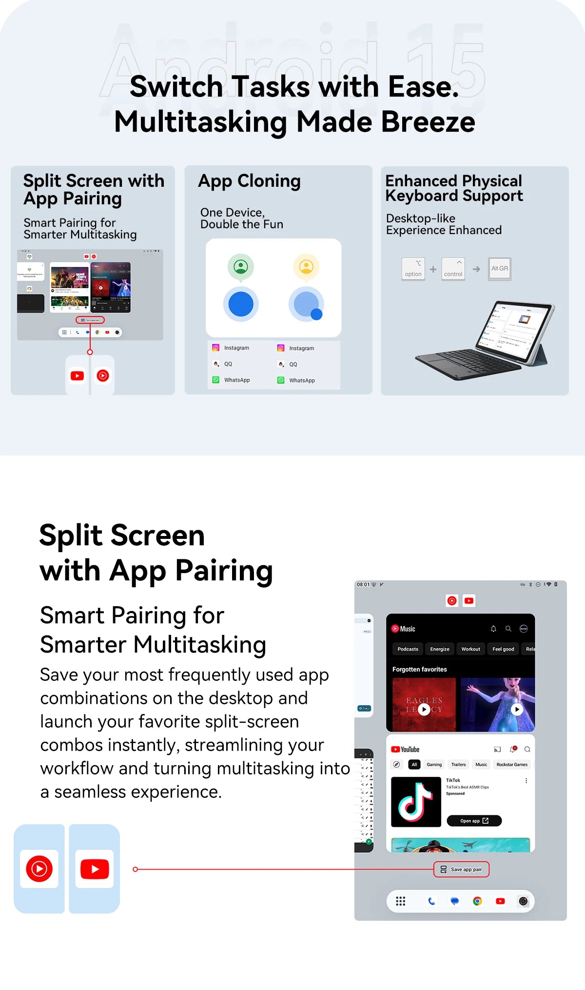 Tablettes Blackview MEGA 2 12 pouces 2K écran Widevine L1 24 Go (8 + 16) Android 15 256 Go 9000 mAh AI caméra principale Pad PC