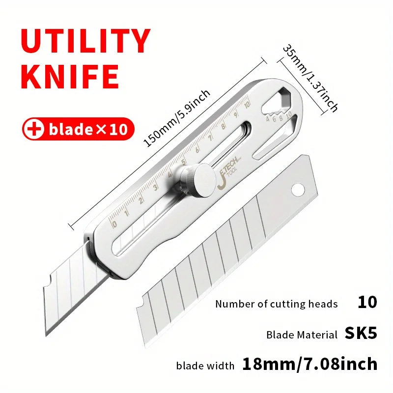 Cuchillo de arte de alta resistencia, de acero inoxidable grueso y grande, cuchillo para papel tapiz de grado industrial, soporte para herramientas duradero