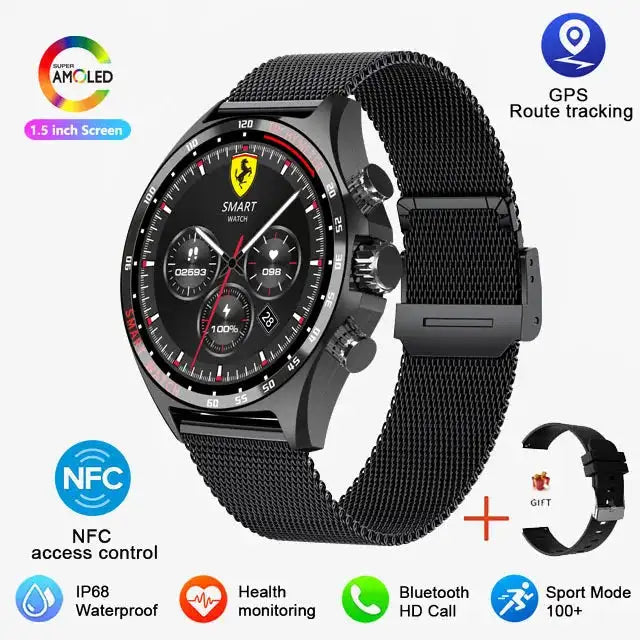 2024 New Outdoor Sports GPS Smart Watch Men Bluetooth Call HD Smartwatch Health Monitoring Compass IP68 Waterproof Watches Men - Lootquake