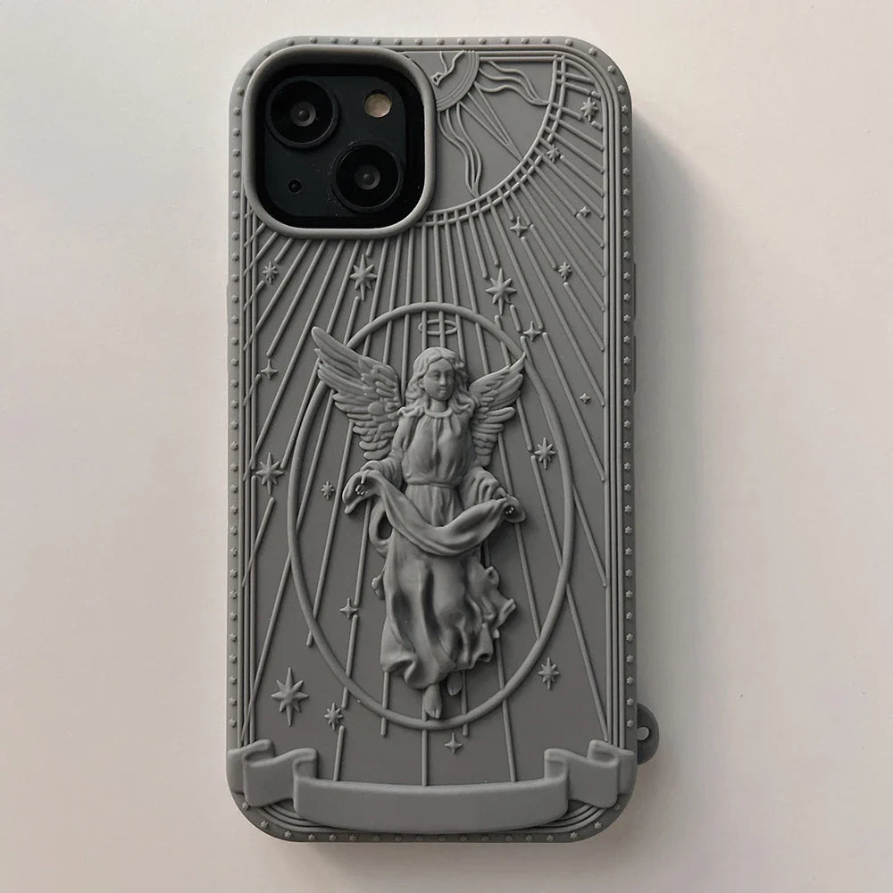 Nueva funda de silicona para teléfono con diseño de ángel de arte clásico.