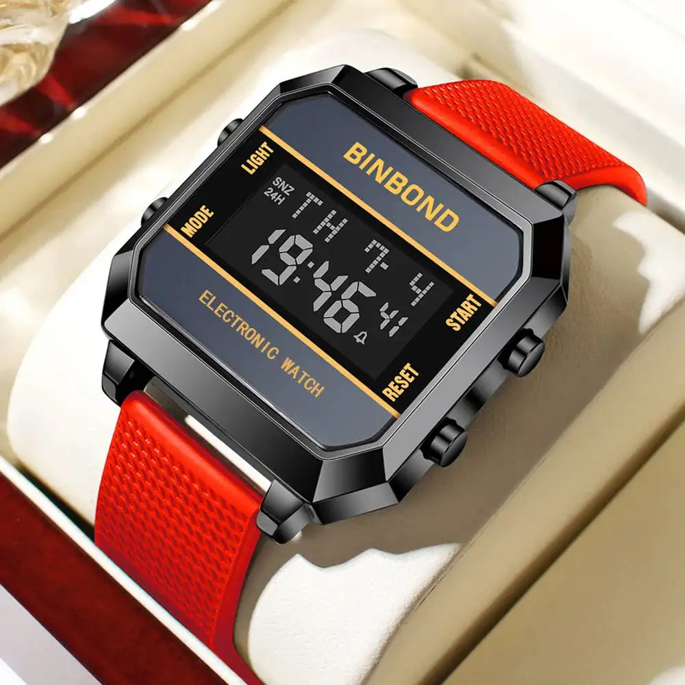 Men's Watch Business Sports Multifunctional Alarm Clock Waterproof Silicone Strap Male Student Fashion Electronic Wristwatches - Lootquake