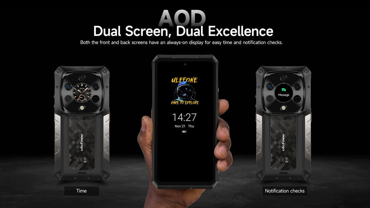 Teléfono robusto Ulefone Armor 28 Ultra 5G con imagen térmica por IA, Dimensity 9300+, 1 TB de ROM, 32 GB de RAM, Android, AMOLED