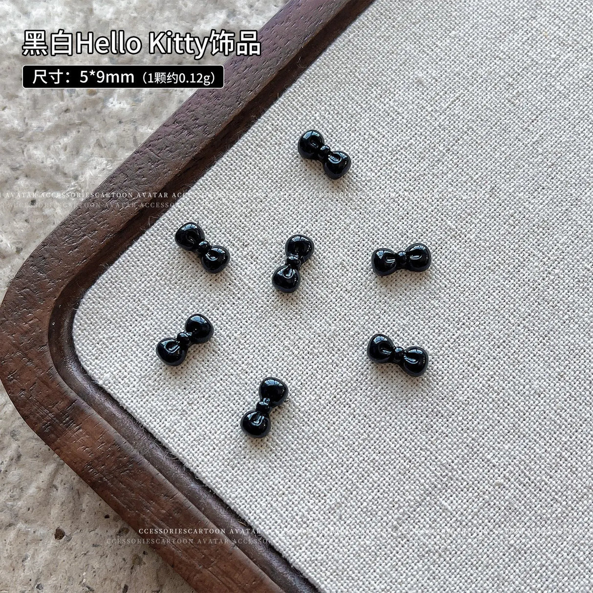 20Pcs Sanrioed Summer Beach Hello Kittys Nail Accessories Cartoon Black Skin Resin Charms Diy Girl Gift Nail Decoration - Lootquake