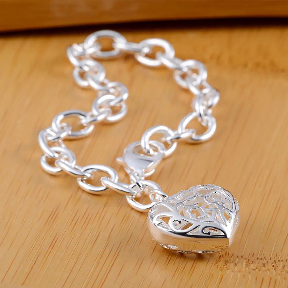 Fashion charm 925 Sterling Silver Bracelet for man woman Twisted rope chain fine jewelry Wedding party Christmas gift - Lootquake
