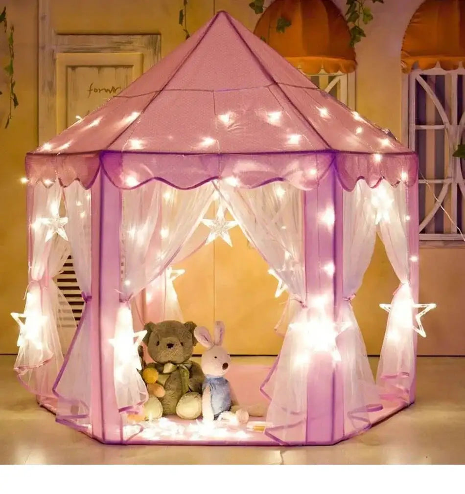 Portable Kids Toy Tipi Tent Princess Pink Girl Castle Play House Children Small House Folding Playtent Party Castle Child Room - Lootquake