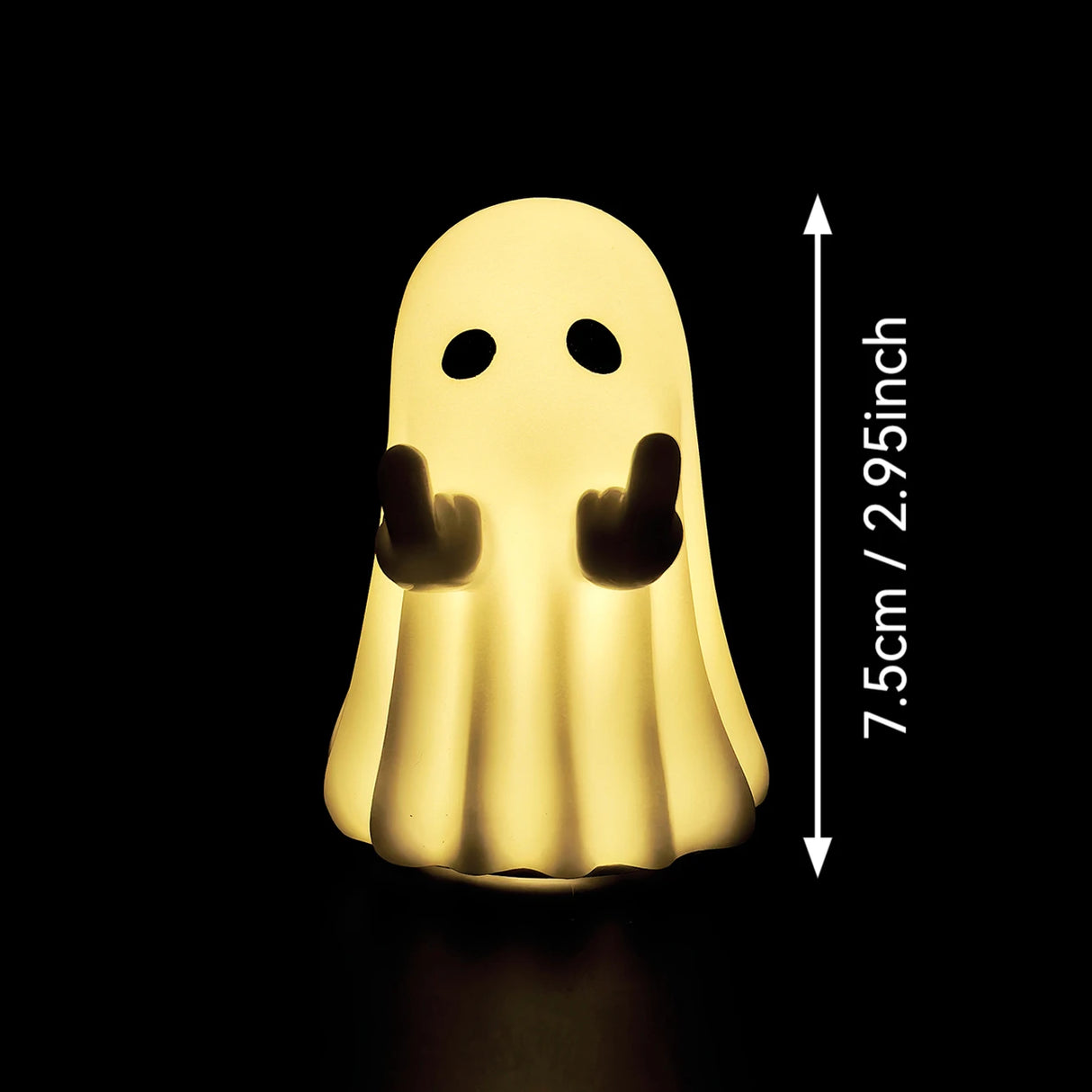 Veilleuse fantôme lumineuse avec lumière chaude, jolie décoration de table d'Halloween pour chambre à coucher et bureau – Décoration de bureau festive