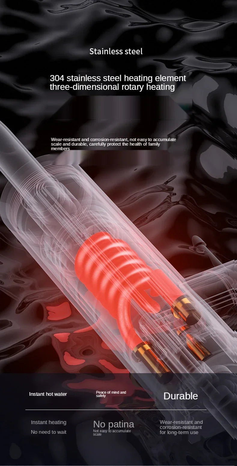 Robinet de cuisine électrique à chauffage instantané 3300 W, double usage, eau chaude et froide, sans réservoir, chauffage rapide avec affichage LED