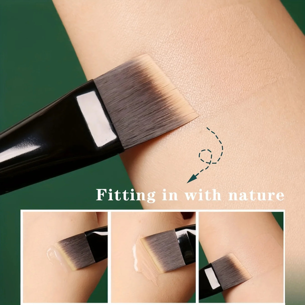 Brocha para base de maquillaje, brocha para base de maquillaje en polvo de color degradado, brocha para tratamiento en ángulo biselado, herramientas profesionales de belleza, brocha de maquillaje