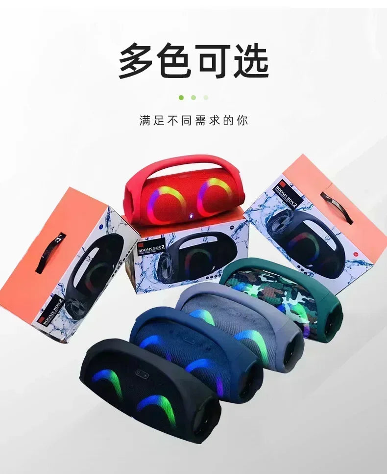 Portable Waterproof 100W High Power Bluetooth Speaker RGB Colorful Light Wireless Subwoofer 360 Stereo Surround TWS FM Boom Box
