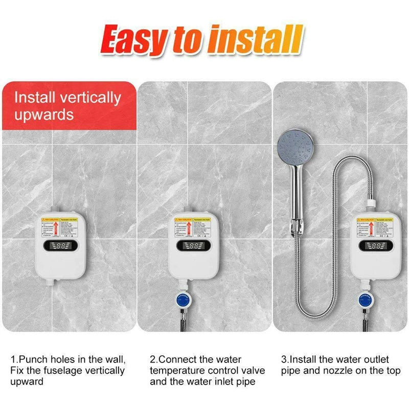 Appareil électroménager 3500 W, robinet, douche, chauffe-eau instantané, chauffage électrique du robinet, eau chaude instantanée pour cuisine et salle de bain