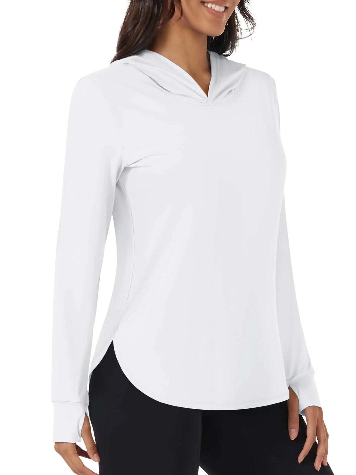 Camisetas de manga larga con capucha y protección solar UV TACVASEN UPF 80+ de secado rápido