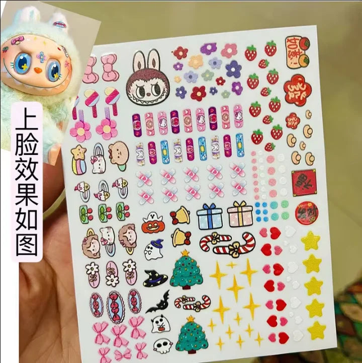 Autocollants pour les yeux Labubu V1v2, 17 cm, magnifiques et exquis, personnalisés, autocollants pour cils, poupées en vinyle, maquillage, outils de bricolage, accessoires