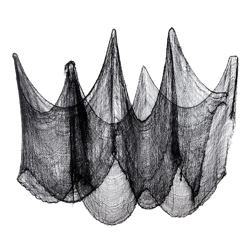 2M/4M Halloween Decorations Black Creepy Gauze Cloth Window Table Door Net Spooky Fancy Dress Party Haunted House Wall DIY Decor