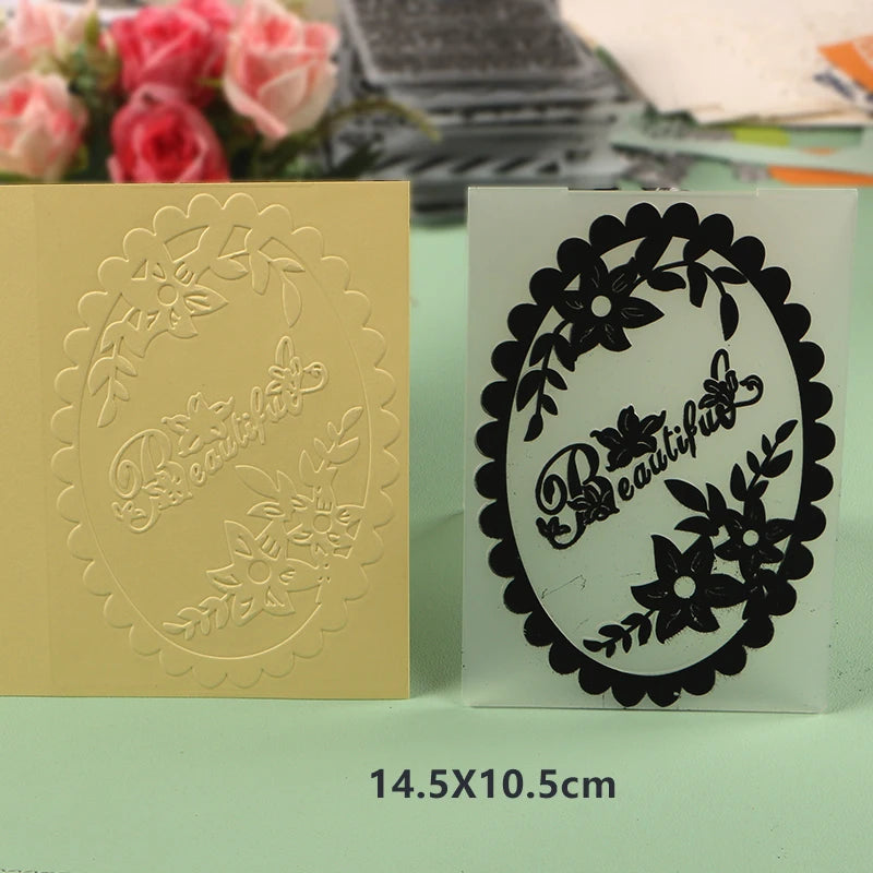 DUOFEN Crafts plastic embossing folder collection 2 paper embossing flower mold Christmas Birthday Easter day wedding - Lootquake