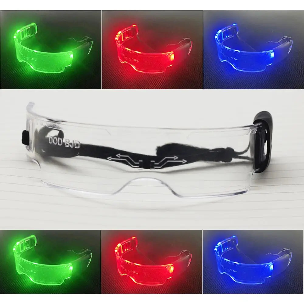 Lunettes LED Punk Labubu Poupée Labubu Lunettes Lumineuses 3 Couleurs Veilleuse Cool Lunettes Technologie Future Mini Édition