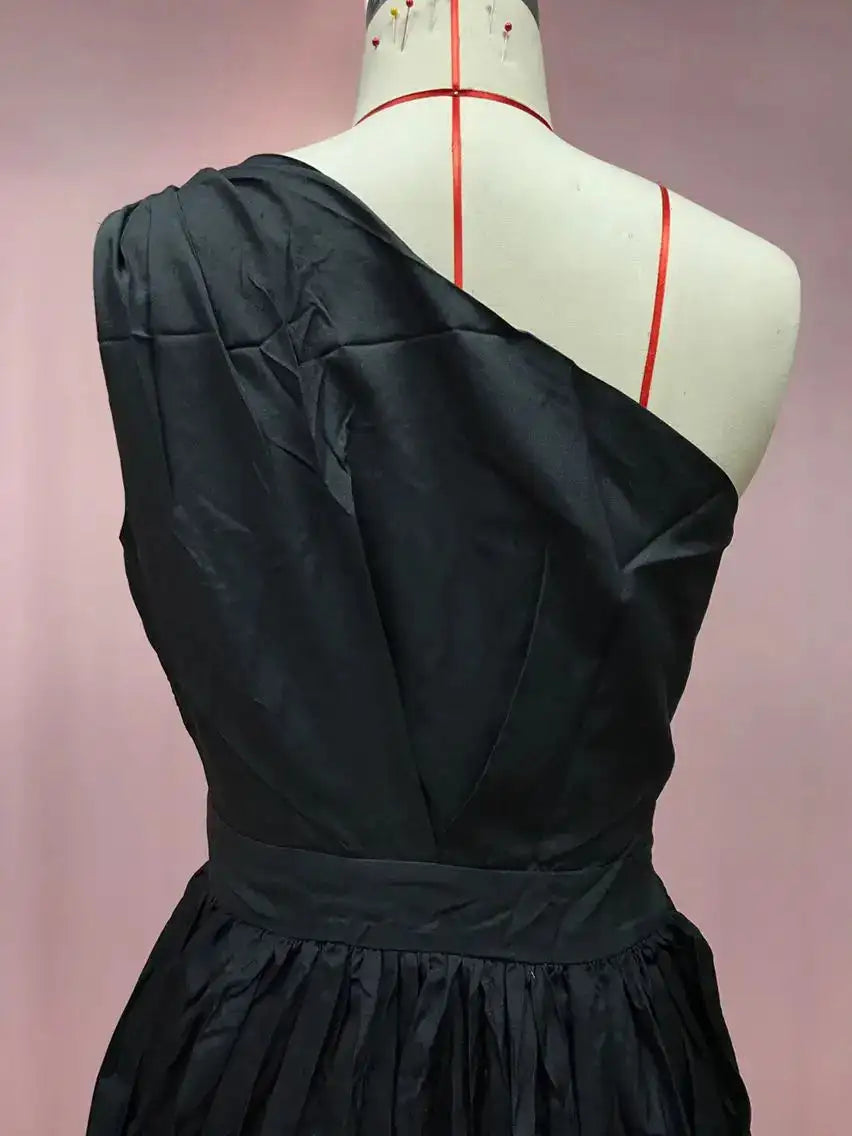 2024 Spring Summer New One Shoulder Dresses Women Splicing Print Off Shoulder Loose Long Dress Fashion Ladies Commuting Vestidos - Lootquake