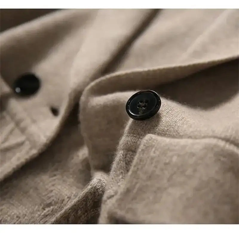 Korean French Style Cashmere Sweater Ladies Wool Windbreaker Cardigan New Autumn Winter Women Knitted Sweater Long Cardigan Coat - Lootquake