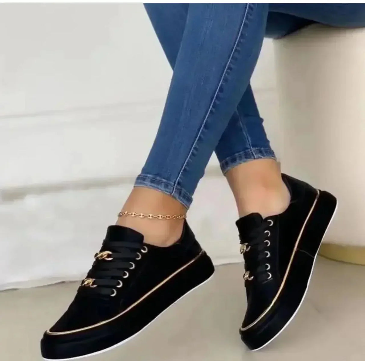 Women's Sneakers 2025 New Fashion Womens Shoes Comfortable Round Toe Platform Sneakers Lace-up Walking Vulcanized Shoes Zapatos - Lootquake