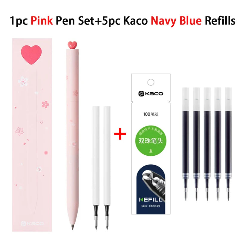 Juegos de bolígrafos de gel KACO, útiles escolares y de oficina para niños, de 0,5 mm de alta capacidad, con forma de corazón o signo del zodiaco, artículos de escritura, regalos de amor, artículos bonitos.