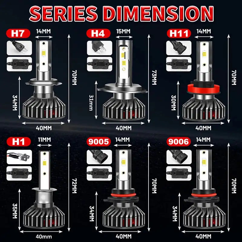 HLXG H7 H4 LED Headlight 12PCS 5570 CSP Chip 300W Auto LED Headlamp H8 H9 H11 H1 9005 9006 HB3 HB4 4300K 6K 8K Fog Lamp 12V - Lootquake