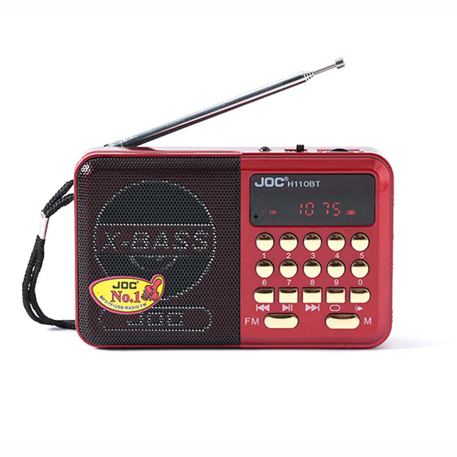 Enceinte Bluetooth portable, radio FM stéréo, sans fil, lecteur de carte TF USB, rechargeable, avec récepteur FM stéréo