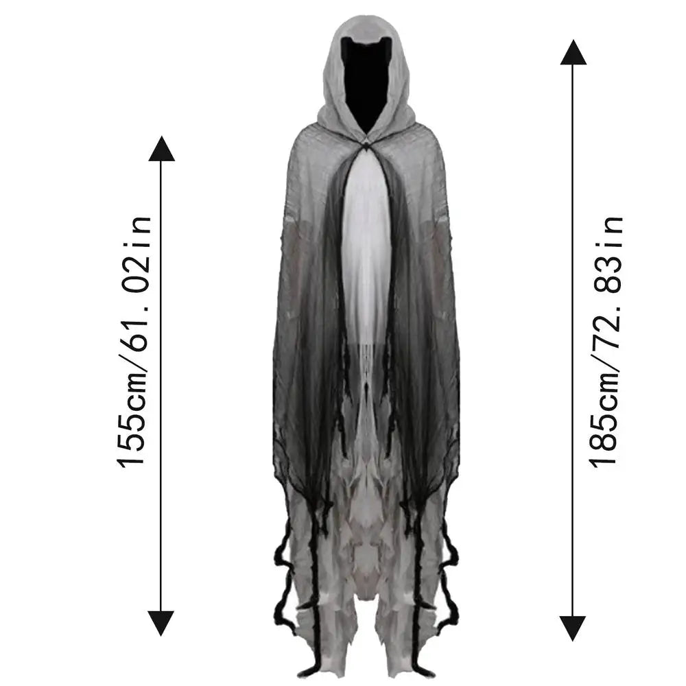 Halloween Cape Unisex Halloween Ghost Dementors Cosplay Costume Horror Dress Up Cape Halloween Horror Costume Cloaks Props