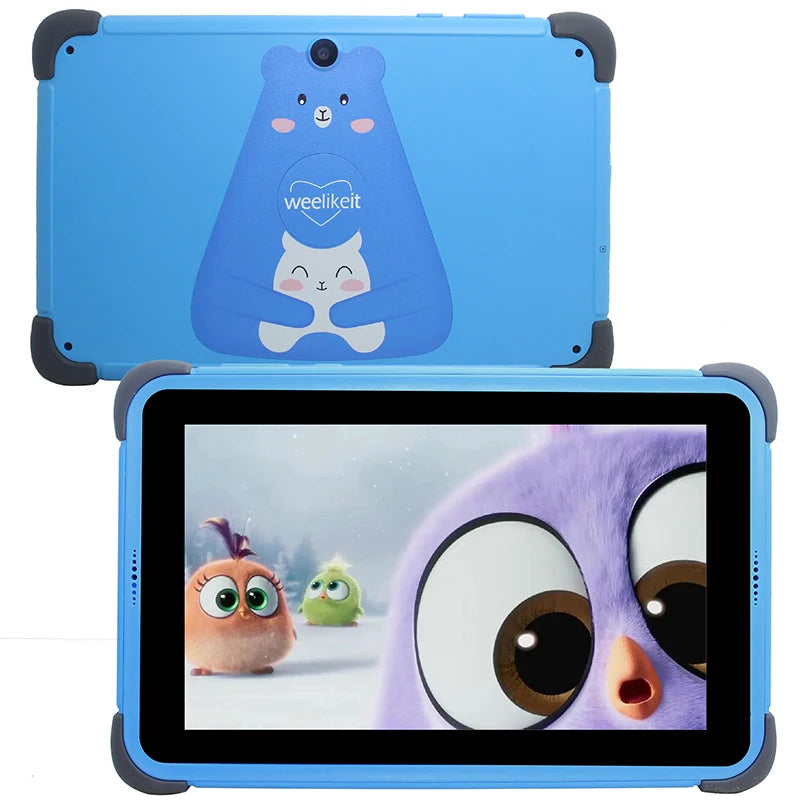 Tablette enfant Weelikeit 8 pouces Android 11 1280x800 IPS 2 Go 32 Go Quad Core 4500 mAh Wi-Fi avec support