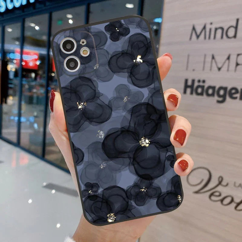 Black Flower Phone Case