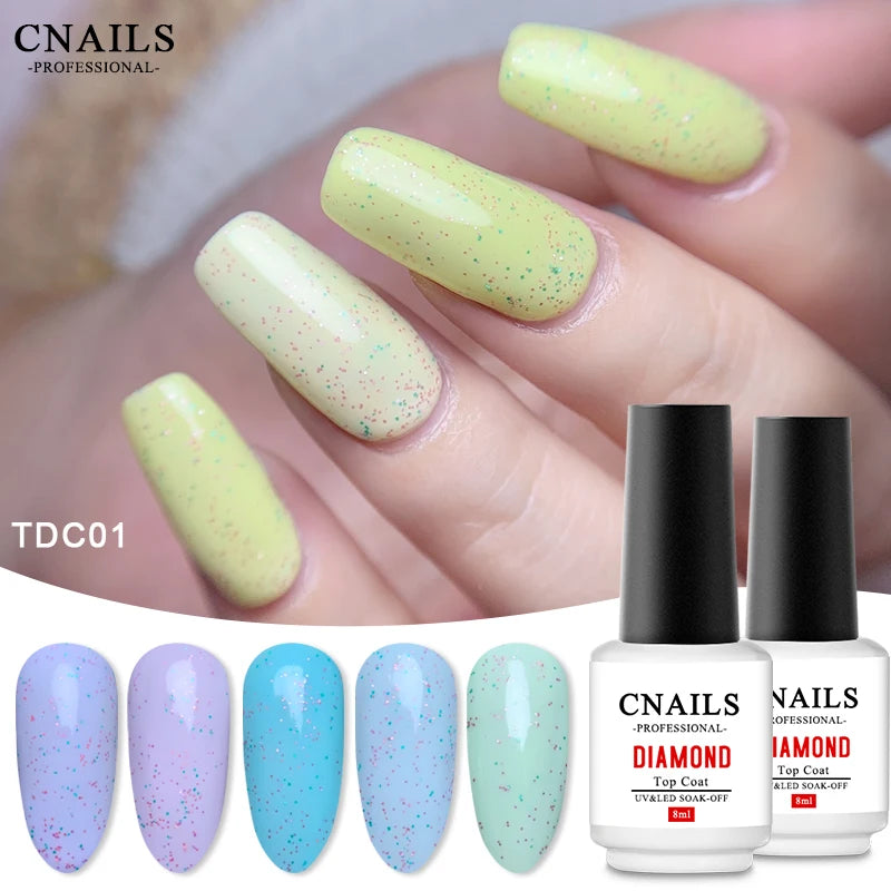 Esmalte de uñas CNails sin necesidad de limpiar, capa superior de gel transparente, capa base de gel, barniz de secado rápido, capa superior UV/LED, accesorios para decoración de uñas, esmalte de uñas mate