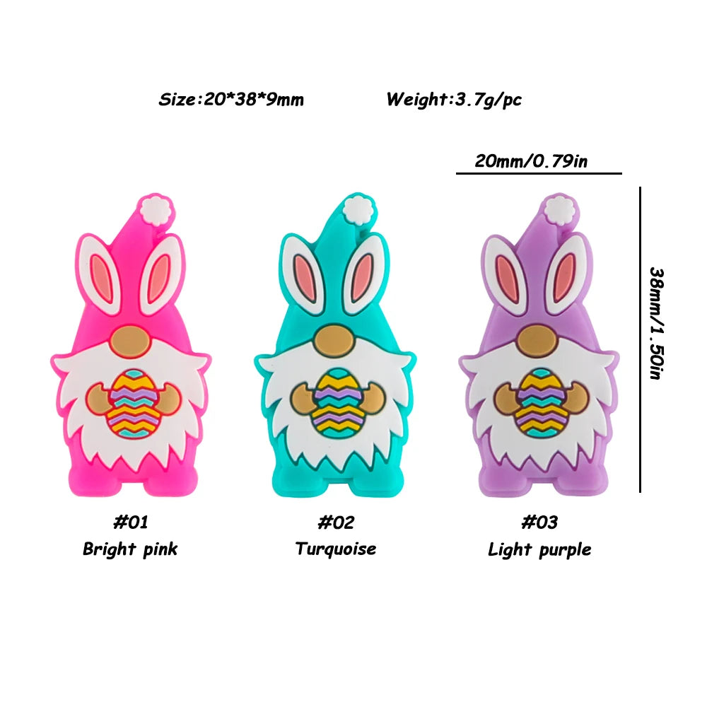 Kovict 5/10Pcs New Focal Silicone Beads Easter Series Bead For Jewelry Making DIY KeyChain Bracelet Necklace Pen Accessories