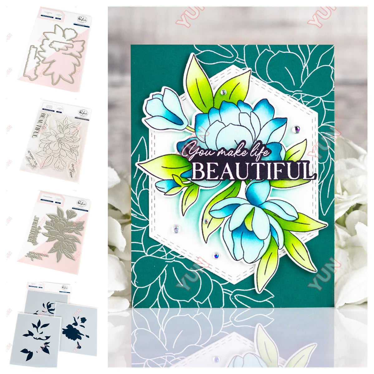 February 2025 New pink Floral Field Metal Cutting Dies Stamp Stencil Hot Foil Set DIY fresh Scrapbook Card Handmade Embossing - Lootquake