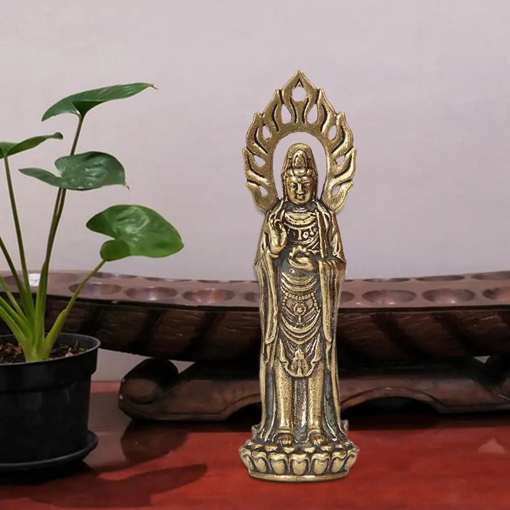 Estatuas de Kwan Yin, estatuilla de Buda artesanal de 2,4 pulgadas, estatua budista de Avalokiteshvara, escultura artesanal de Feng Shui chino.