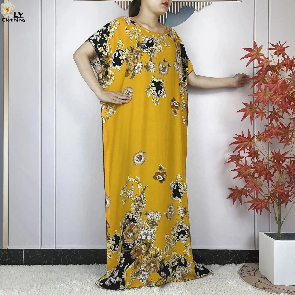 2024 Latest Muslim Sets Women Clothing Cotton Floral Loose Dashiki Long Dress African Abaya Dubai Traditional Islamic Clothing - Lootquake