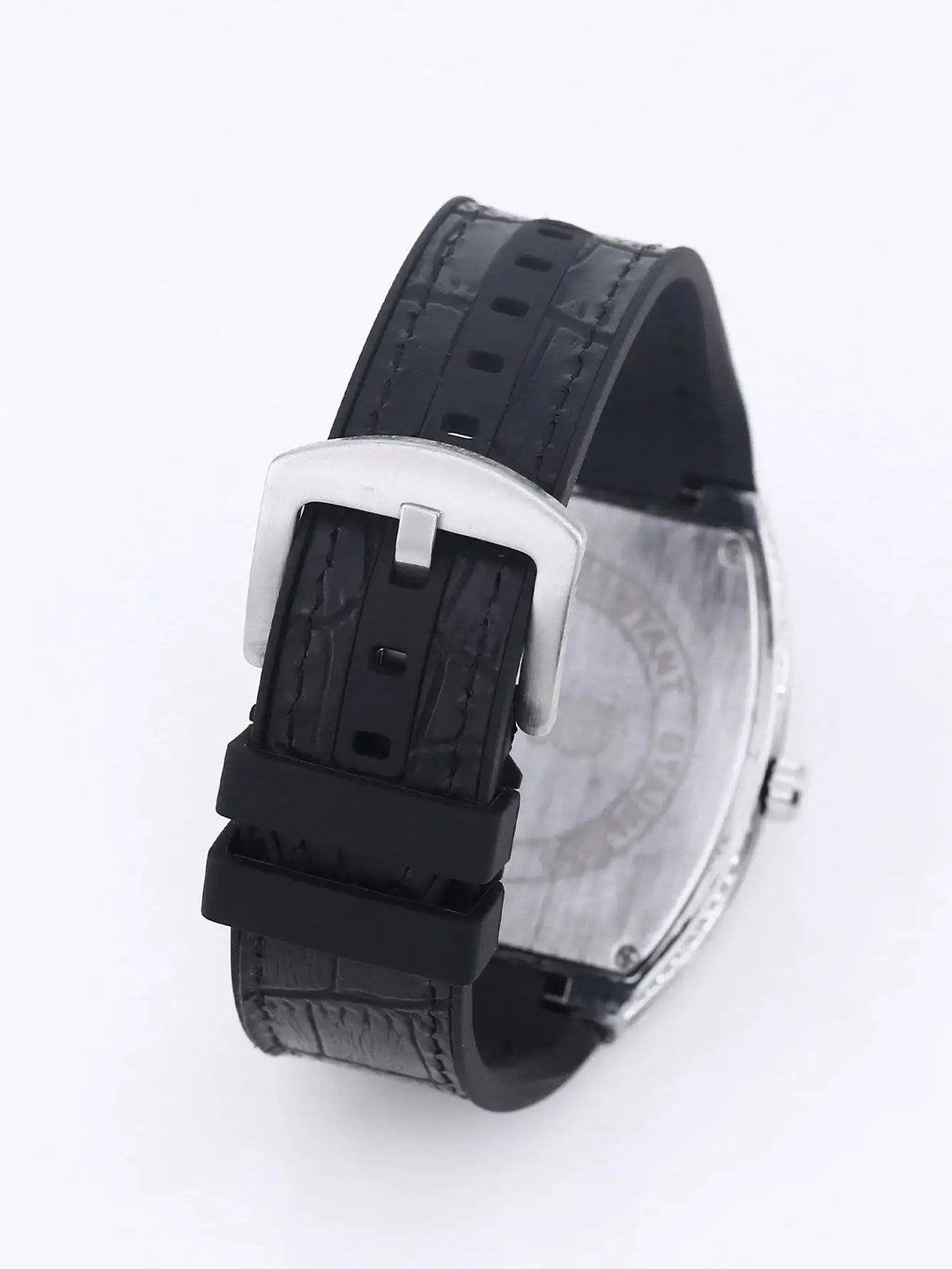 Luxury Diamond wristwatch for women Fasion and elegant quartz watch with silicone watchstrap Waterproof luminous Tonneau watch - Lootquake