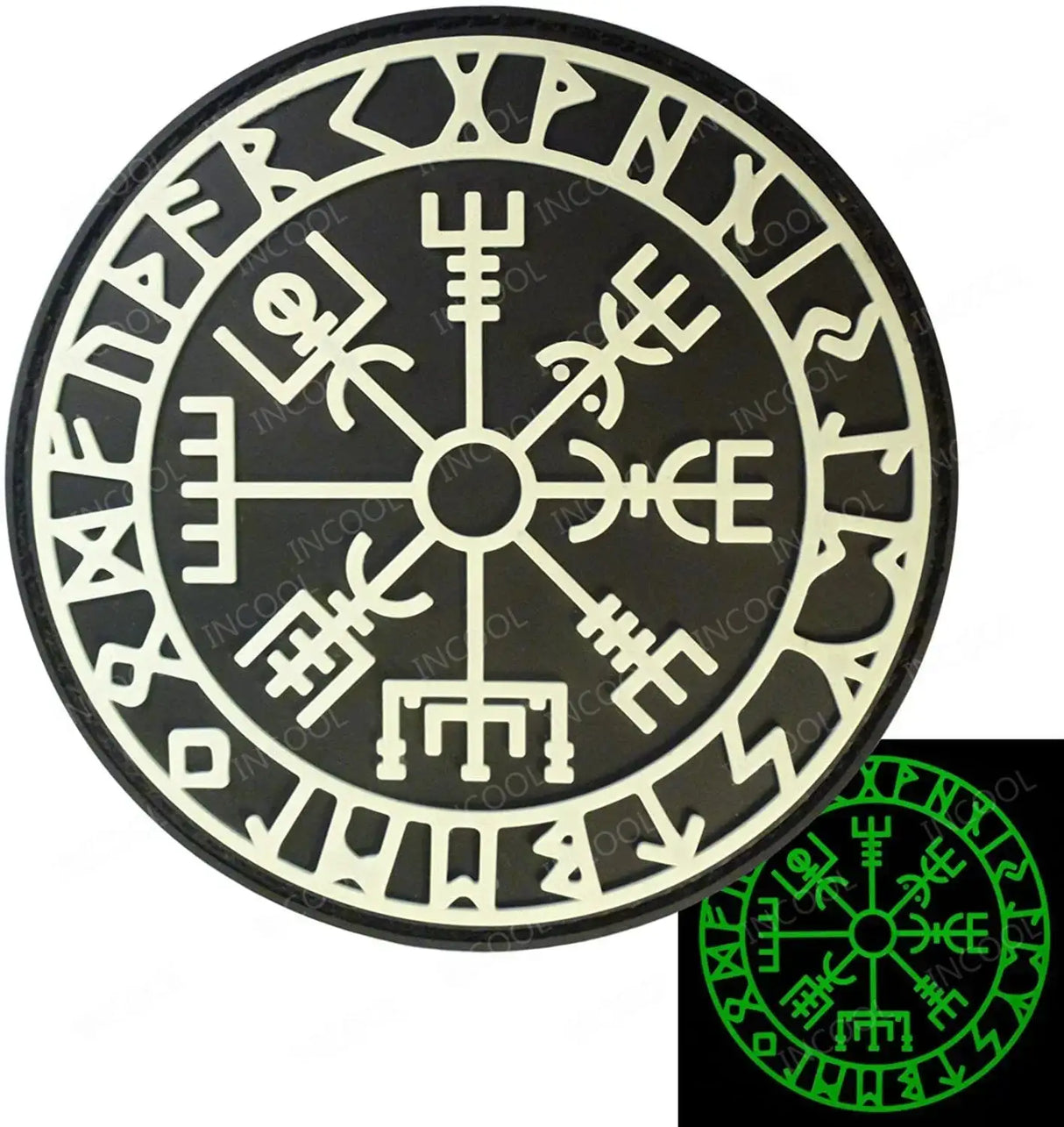 Embroidered Northern Europe Viking Compass Patches Rubber Viking Valknut Norse Runic Odin God Runes Glow In Dark - Lootquake