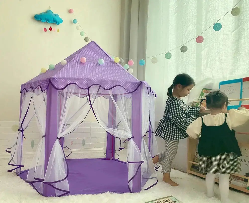 Portable Kids Toy Tipi Tent Princess Pink Girl Castle Play House Children Small House Folding Playtent Party Castle Child Room - Lootquake