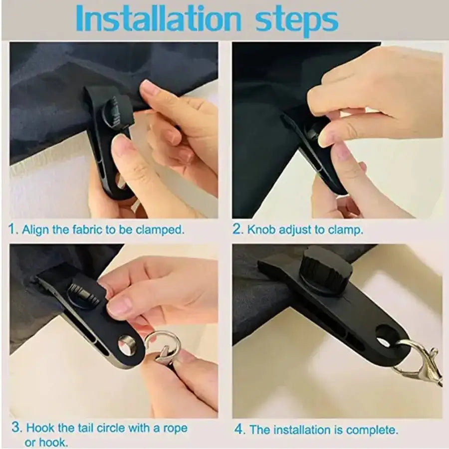 Tarp Clips Heavy Duty Thumb Screw Tarp Clamps Lock Grip Tent Clamps for Tarps Awning Supporting Tarpaulins - Lootquake