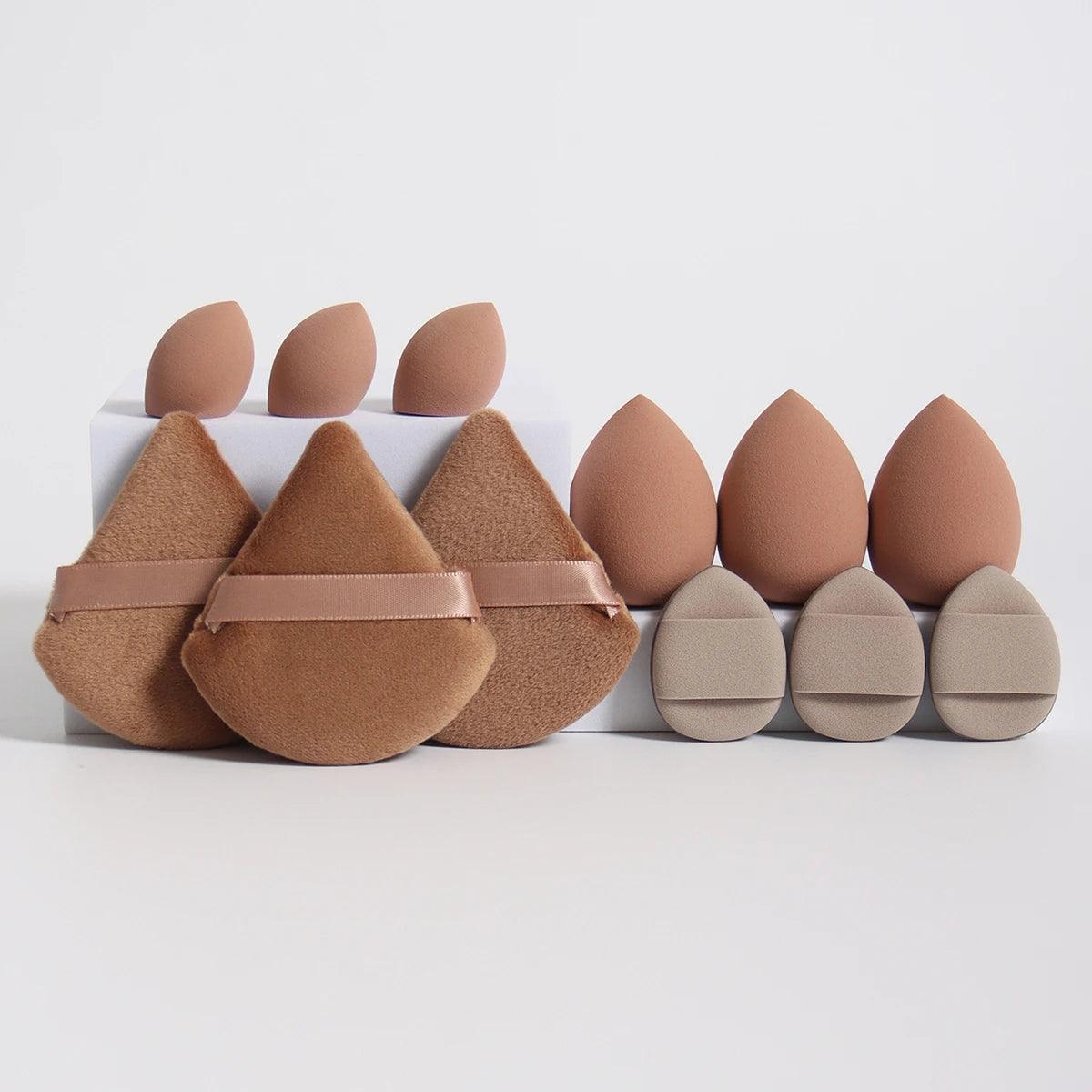 12 Piece All Purpose Makeup Sponge Set with Loose Powder Puffs Mini Air Cushion Puffs Beauty Eggs and Mini Beauty Sponges
