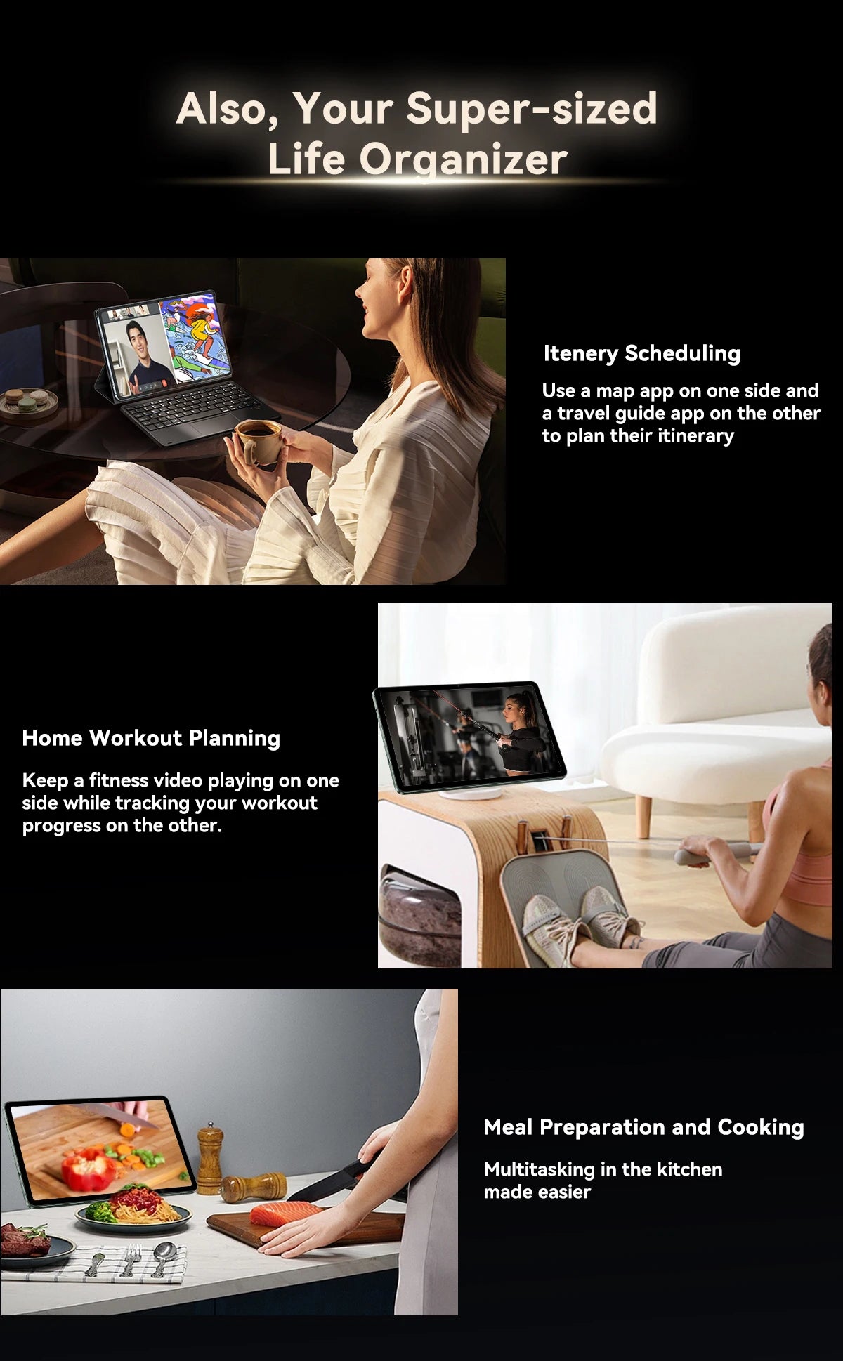 Tablettes Blackview MEGA 2 12 pouces 2K écran Widevine L1 24 Go (8 + 16) Android 15 256 Go 9000 mAh AI caméra principale Pad PC