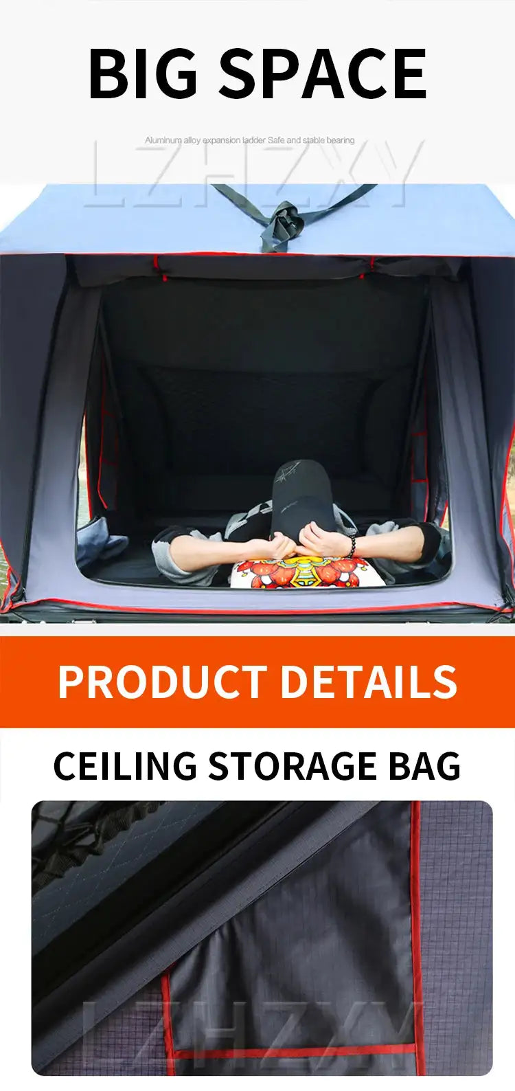 Hot Selling Cheap Traveling Waterproof Hard Shell Camp Outdoor Car Roof Top Tent with Aluminum Frame - Lootquake