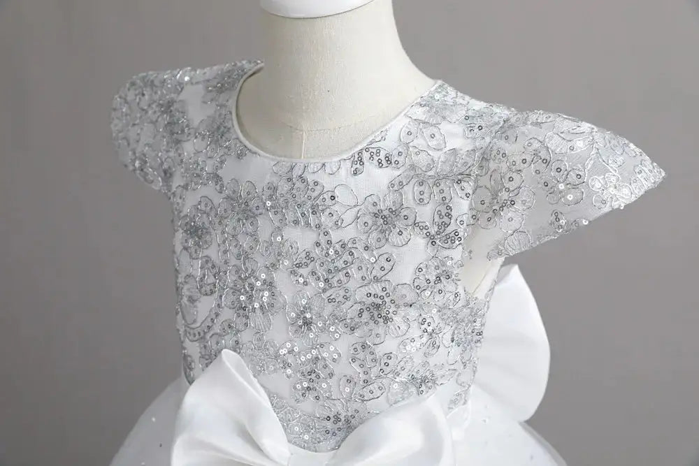 Nuevo vestido largo de princesa para fiesta de Navidad, vestido infantil de gasa con encaje para fiesta de cumpleaños, cena, baile, vestido grande con mariposas