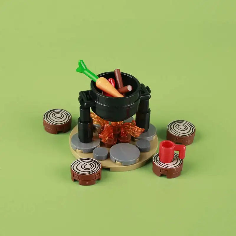 Military Building Blocks Solider Figures Gifts Weapons Tent Bonfire Field Tent Roast Chicken Siege Vehicle Camp Facilities Toys - Lootquake