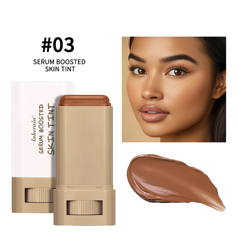 Foundation Balm Stick Serum Boost Skin Tint Foundation Stick Smooth Plumper Coverage Brighten Face Travel Foundation Makeup 2025