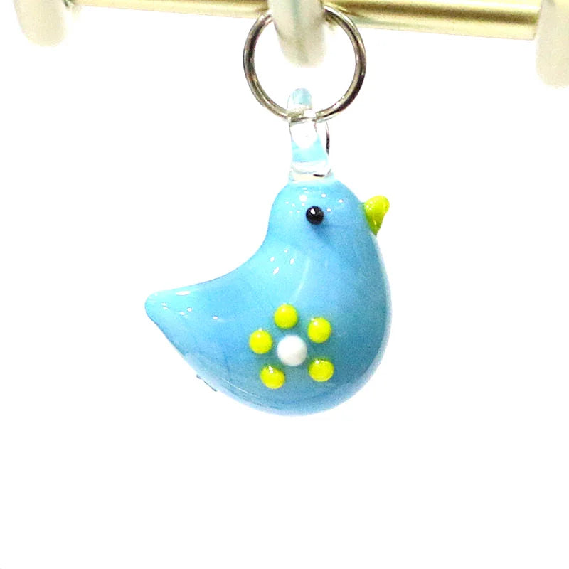 2pcs Cute Tiny Bird Charm Glass Pendant Kawaii Style Bird Mini Figurine Easter Ornament for Diy Women Jewelry Making Accessories - Lootquake