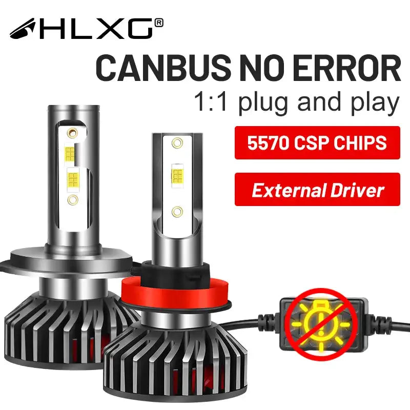 HLXG H7 H4 LED Headlight 12PCS 5570 CSP Chip 300W Auto LED Headlamp H8 H9 H11 H1 9005 9006 HB3 HB4 4300K 6K 8K Fog Lamp 12V - Lootquake