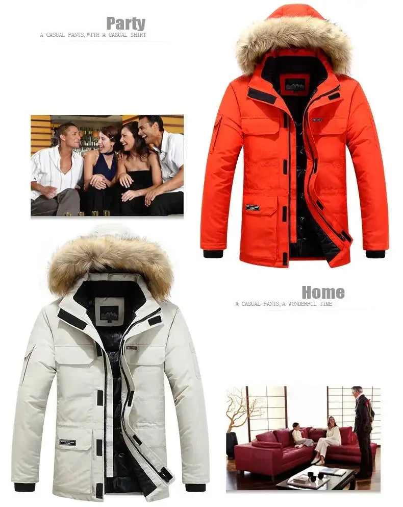 New Men Parkas Coat Windbreaker Big Pockets Wholesale Winter Parkas Men Thicken Coat Fur Hooded Jacket Overcoat Keep Warm Male - Lootquake