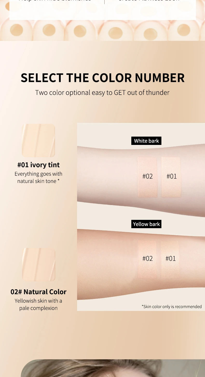 Ocheal 30 g CC Cream Foundation Corrector a prueba de agua Hidratante Protector solar Líquido FPS 50+ Prebase de maquillaje iluminadora de larga duración