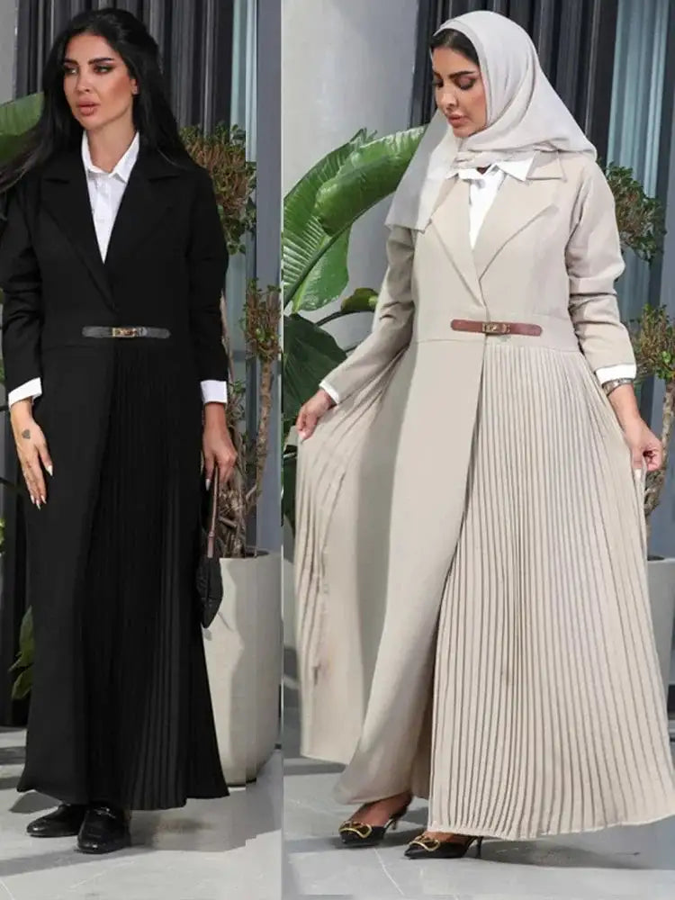 Eid Muslim Party Abaya for Women Ramadan Cardigan Pleated Long Dress Morocco Kaftan Vestidos Largos Dubai Robe Jalabiya 2024 - Lootquake