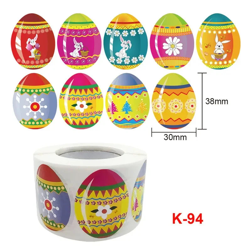 1.5 Inch Happy Easter Rabbit Stickers Sealing Bunny Thank You Sticker Roll for Gift Packging Decor School Stationery Supplies - Lootquake