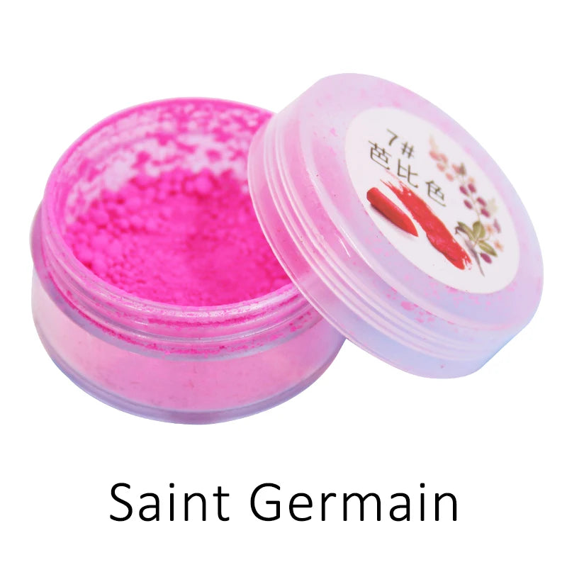 Lápiz labial en polvo color vino tinto de 1 g por botella para maquillaje cosmético, brillo labial de larga duración, pigmento en polvo de mica.